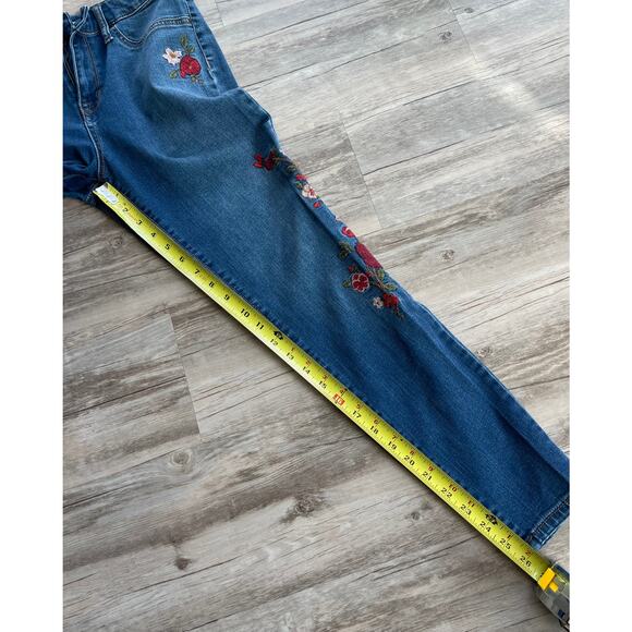 MOSSIMO Womens Denim High Rise Jegging Jeans size 6/28 Navy Blue Floral AJ09 - Picture 6 of 7